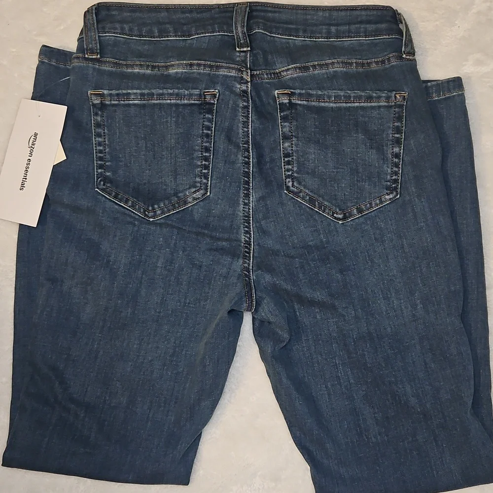 Amazon Essentials Dark Wash Skinny Jeans Mid Rise Denim Petite 4P NWT